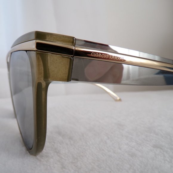 Armani Mirrored Gold Accent Aviators, Cat Eye Pilot Browline Detail 53mm AR8124 main image 5